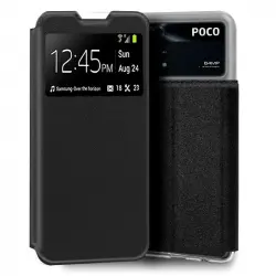 Cool Funda Flip Cover Liso Negra para Xiaomi Poco M4 Pro
