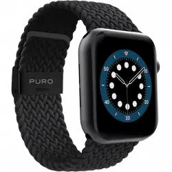 Correa - Puro Loop Black, Para Apple Watch, Resistente al sudor y agua, Cierre de clip, Negro