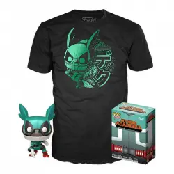 Funko Pop & Tee My Hero Academia Deku Primer Traje de Héroe con Casco + Camiseta Talla L
