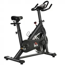 Homcom Bicicleta Estática con Volante de 10Kg Negra