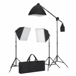 Set De Iluminación: 3 Luces De Foto Con Trípode Y Softbox Vidaxl