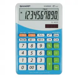 Sharp EL-M332 Calculadora 10 Dígitos Azul