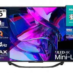 TV Mini LED 65'' - Hisense 65U7KQ Smart UHD 4K, Quantum Dot Colour, Modo Juego 144Hz, Full Array Local Dimming, Hi-View, Dolby Vision IQ & Atmos