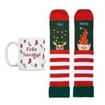 UO Kit Taza + Calcetines talla 36-41 Feliz Navidad