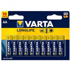 Varta Longlife Pack 10 Pilas Alcalinas AA LR6 1.5V
