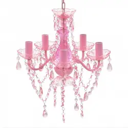 VidaXL Lámpara de Araña 5xE14 Rosa