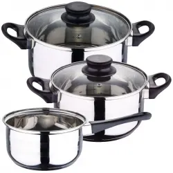 Well Home Batería de Cocina 5 Piezas Acero Inoxidable