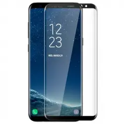 Avizar Protector Cristal Templado Antigrietas Borde Negro para Samsung Galaxy S8