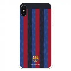 Funda Para Iphone X Del Fc Barcelona Fondo Rayas Verticales - Licencia Oficial Fc Barcelona