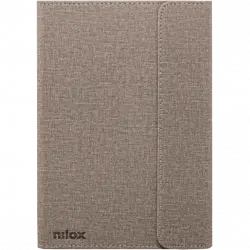 Funda tablet - Nilox NXFB005, Universal, Para de 9.7" a 10.5", Poliéster, Tapa libro, Gris