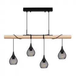 Iluzzia Lámpara Colgante De Madera Y Metal Monah Iluzzia Blanco