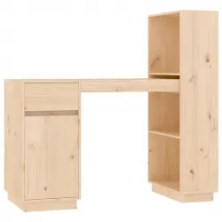 Vidaxl Escritorio De Madera Maciza De Pino 110x53x117 Cm