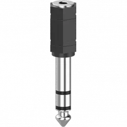 Adaptador - Hama 00205194, De conector Jack 3.5 mm a enchufe 6.3 mm, Negro