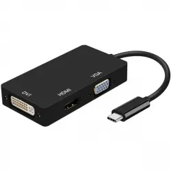 Aisens Adaptador USB-C a DVI/HDMI/VGA 15cm Negro