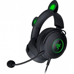 Auriculares gaming - Razer Kraken Kitty V2 Pro, Cancelación ruido pasiva, Orejas intercambiables, Micrófono integrado, Negro