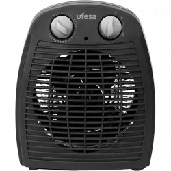 Calefactor - Ufesa CF2000, Con ventilador, 2000 W, 2 potencias de calor, Indicador luminoso, Negro