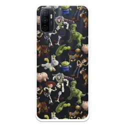 Funda para Oppo A32 Oficial de Disney Muñecos Toy Story Siluetas