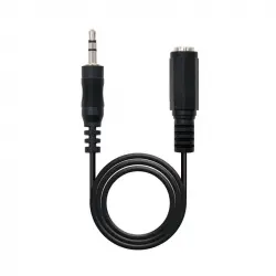 Nanocable Cable Audio Estéreo Jack 3.5mm Macho/Hembra 5m Negro