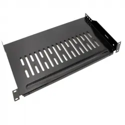 RackMatic Bandeja Estanteria para Armario Rack 19" Fijación Frontal 1U 255mm Negra