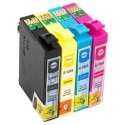 ZipZap Cartuchos Tinta Compatible Epson T1291/T1292/T1293/T1294 Negro/Tricolor Pack 10