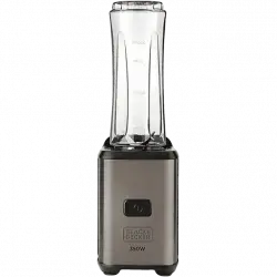 Batidora de vaso - Black+Decker BXJBA350E, 350 W, 600 ml, Acero Inoxidable, Gris
