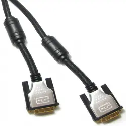BeMatik Super Cable DVI-D Dual Link Macho/Macho 3m Gris/Negro