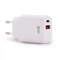 Cool Cargador Red Universal Fast Charger PD Dual USB-C/USB 20W Blanco