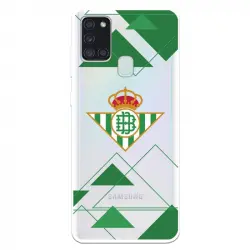 Funda Licencia Oficial Real Betis Balompié Escudo Fondo Transparente para Samsung Galaxy A21S