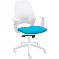 La Silla de Claudia 4U Silla Ergonómica Profesional Para Oficina Brazos Regulables Respaldo Malla Azul