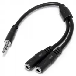 Startech Adaptador Divisor de Auriculares Mini-Jack 3,5mm 3 pines Macho a 2x Mini-Jack 3 pines Hembra