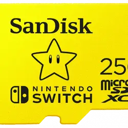 Tarjeta micro SDXC - SanDisk Licencia Nintendo®, 256 GB, Para Nintendo Switch, 100 MB/s, UHS-I, U3, Amarillo