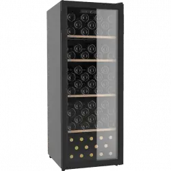 Vinoteca - La Sommeliere SLS106, Sistema Ventilado, LED, Puerta reversible, 106 botellas, Negro
