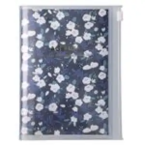 Agenda anual 2024 Mark's A6 Flores semana vista vertical azul marino