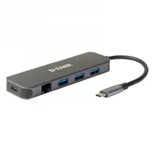 D-Link DUB-2334 Adaptador USB-C/USB a Gigabit Ethernet con 3 Puertos USB 3.0 PD 60W