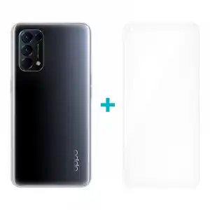 Icoveri Pack Funda Gel TPU Antigolpes Transparente + Cristal Templado 9H para Oppo Find X3 Lite
