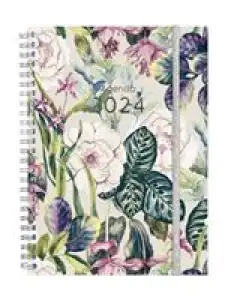 Agenda anual 2024 Finocam A5 You E10 semana vista horizontal Poppy