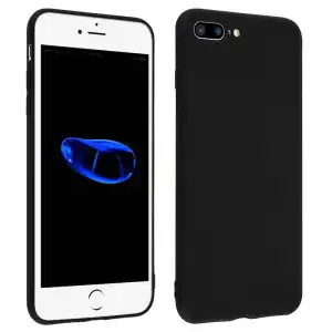 Avizar Funda Protectora de Silicona Flexible Negro Mate para iPhone 7 Plus / iPhone 8 Plus