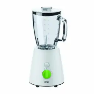 Braun Batidora De Vaso Jb3060whs. Vaso De Cristal Thermoresist 1,75 L. 5 Velocidades. Cuchilla Extraíble. 800 W. Color Blanco