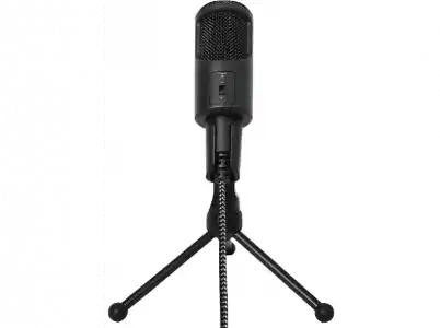 Micrófono - Woxter Mic Studio 50, Soporte, 38 dB, USB, Negro