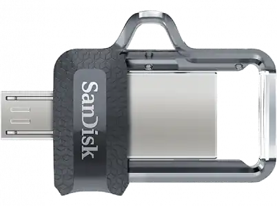 Pendrive para móvil 128 GB - SanDisk Ultra Dual Drive m3.0, Micro USB y 3.0, 130 MB/s, Con Memory Zone, OTG, Gris