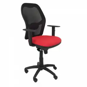 Piqueras y Crespo Jorquera Silla Malla Negra Asiento Bali Rojo