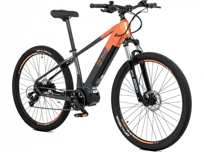 Bicicleta eléctrica - Youin MTB Kilimanjaro, Talla M, Potencia 250W, Velocidad 25 km/h, Autonomía hasta 70 km, Naranja y negro