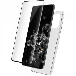 BigBen Pack Funda Transparente para Samsung Galaxy S21 Ultra + Protector Cristal Templado 9H