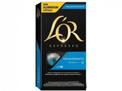Cápsulas monodosis - L'Or Decafeinato 6, 10 cápsulas, Para Máquinas Nespresso