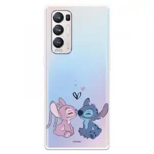 Funda Para Oppo Find X3 Neo Oficial De Disney Angel & Stitch Beso - Lilo & Stitch
