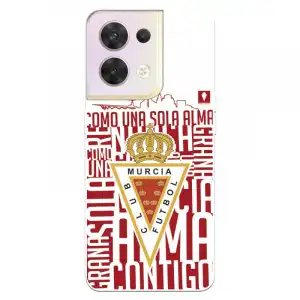 Funda Para Oppo Reno 8 Del Real Murcia Escudo Fondo Blanco - Licencia Oficial Real Murcia