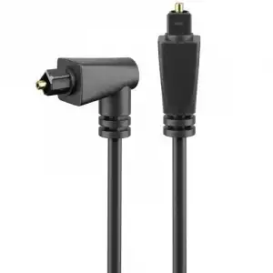 Goobay Cable de Audio Digital Acodado Toslink Macho/Macho 2m Negro