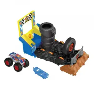 Mattel Hot Wheels Monster Trucks Pista de Arena de Demolición Retos de Entrada Race Ace