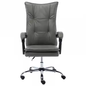 VidaXL Silla Oficina de Cuero Sintético Gris
