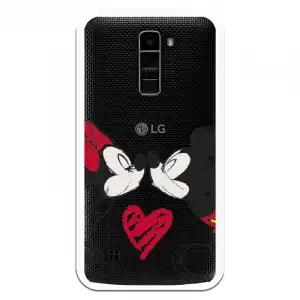Funda Para Lg K10 4g Oficial De Disney Mickey Y Minnie Beso - Clásicos Disney